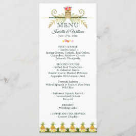 Menú tropical floral elegante de la boda del