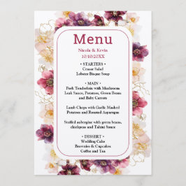 Menú Tropical Jungle Floral Wedding