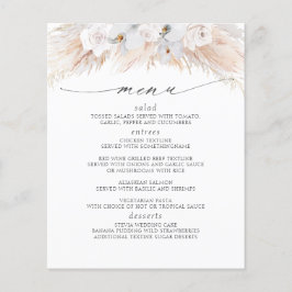 Menú tropical Pampas Grass White Florals