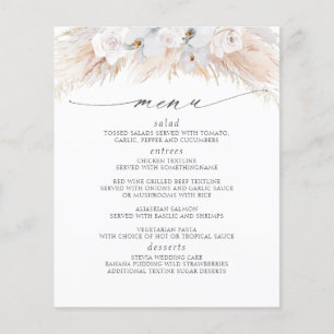 Menú tropical Pampas Grass White Florals