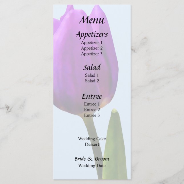 Menú Tulipán Púrpura Único (Anverso)