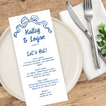 Menú Un Boda divertido moderno con ilusiones brillantes<br><div class="desc">Esta moderna carta boda cuenta con un ilustracion de arco dibujado a mano y una tipografía con letras a mano en un perfecto tono azul. El aspecto es muy divertido y a la vez romántico y elegante. Consulte la colección para obtener más elementos.</div>