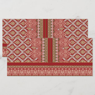 Menú un diseño de un patrón rojo y beige