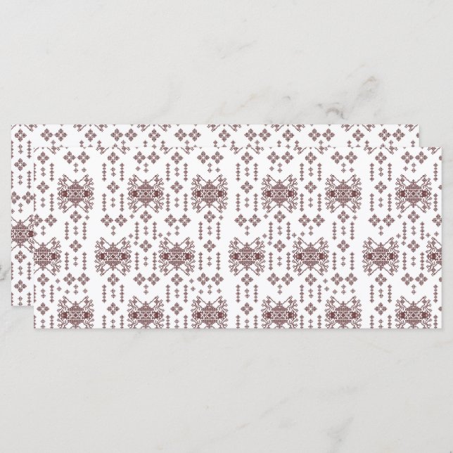 Menú un fondo blanco con un patrón rojo en él (Anverso / Reverso)