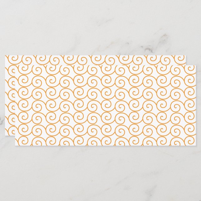 Menú un fondo blanco y naranja con remolinos (Anverso / Reverso)