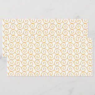 Menú un fondo naranja y blanco con remolinos