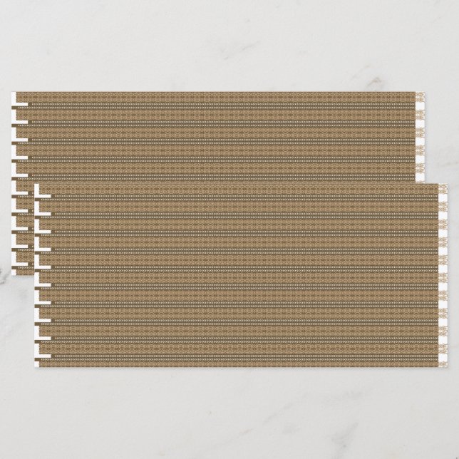 Menú un fondo rayado marrón y beige (Anverso / Reverso)