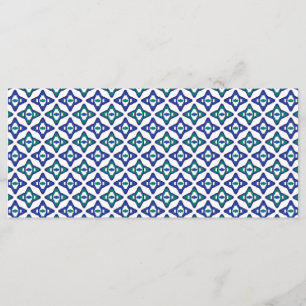 Menú un patrón azul y verde con fondo blanco