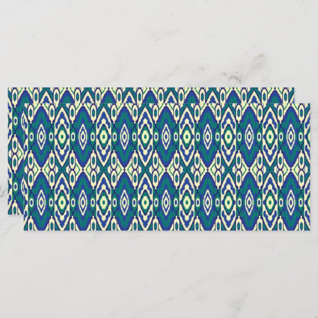 Menú un patrón azul y verde con un fondo blanco (Anverso / Reverso)