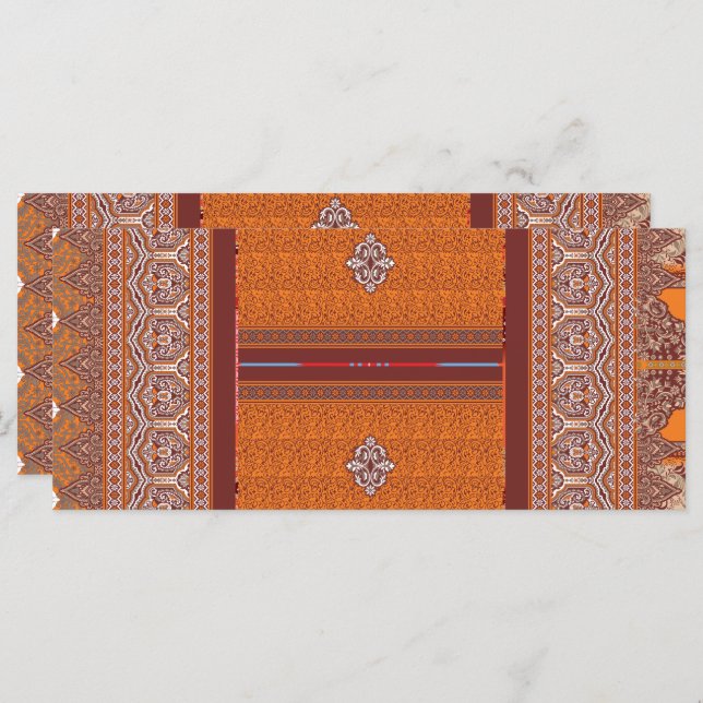 Menú un patrón cruzado en naranja y marrón (Anverso / Reverso)