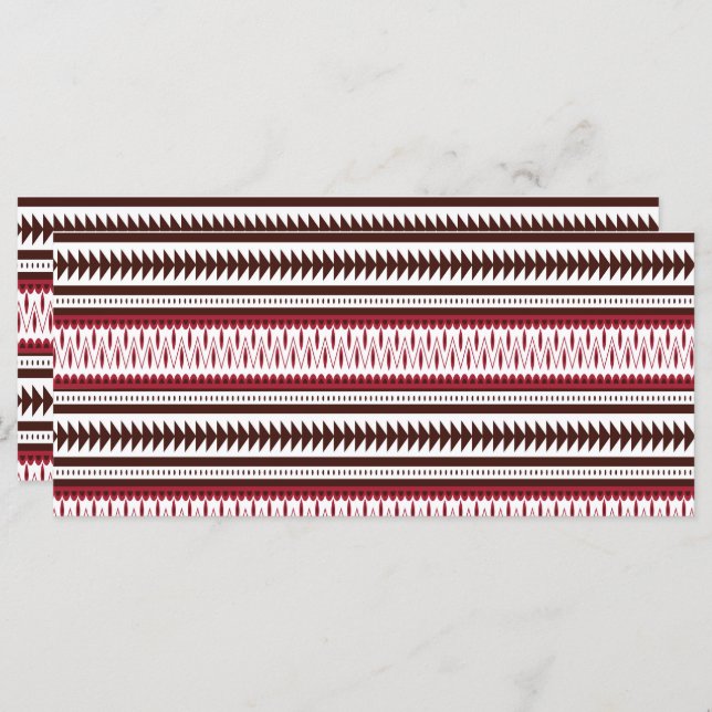 Menú un patrón de rayas rojas y blancas (Anverso / Reverso)