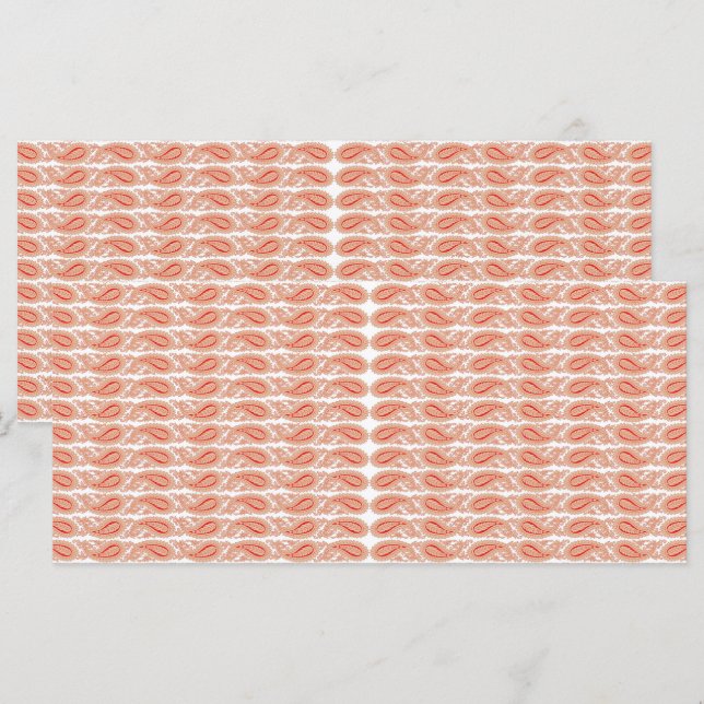 Menú un patrón naranja y blanco sobre un fondo blanco (Anverso / Reverso)