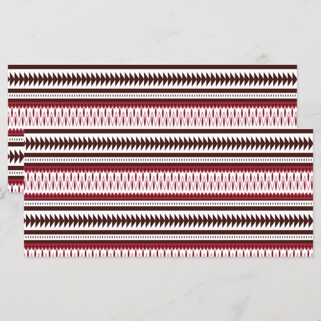 Menú un patrón rayado rojo y blanco (Anverso / Reverso)