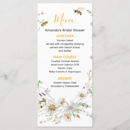 Menú Un pequeño Baby Shower de flores silvestres