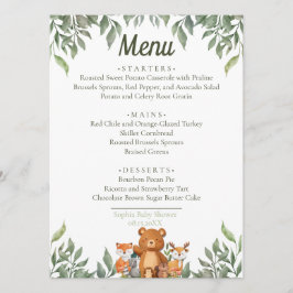 Menú Un salvaje animal de bosque de vegetación ONE