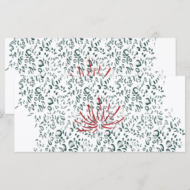 Menú una flor roja sobre un fondo negro (Anverso / Reverso)