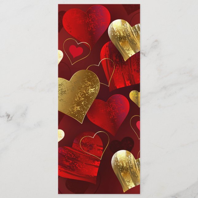 Menú Valentinas doradas y rojas (Anverso)