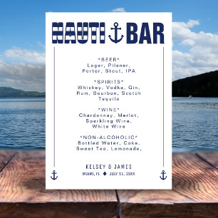 Menú Vamos a tomar una bebida Nauti Nautical Boda Bar
