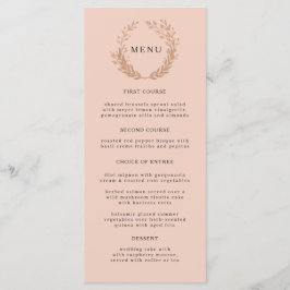Menú Vela de follaje dorado con monograma. Boda