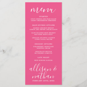 Menú Verdadera Simplicidad 1 Rosa Clavel Boda Minimalis