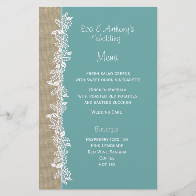 Menú Verde azulado de Sea Garland (Anverso)