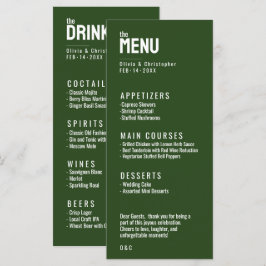 MENÚ verde de dos caras + BEBIDAS negrita Minimali