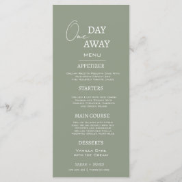 Menú Verde Masaje mínimo Un día antes de la cena de ens