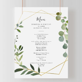 Menú Verde tropical geométrico deja cena española