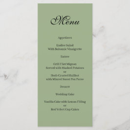 Menú verde y blanco básico y elegante