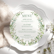 Verdor floral boho redondo boda carta carta Plate