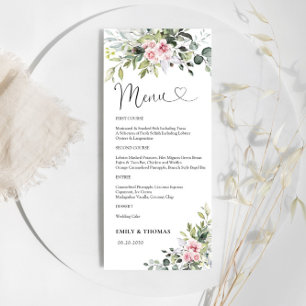 Menú Verdor Rubor Pink Bridal Shower