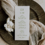 Menú VERONA Moss Green Boda<br><div class="desc">VERONA Moss Green,  Doodle de la cena,  menú boda. Características,  tipografía verde moscovita,  fondo de color beige claro y detalles de viñas de flores silvestres.</div>
