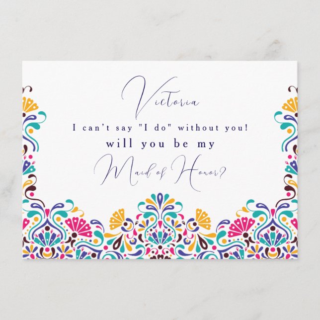 Menú Vibrante Boda arcoiris al estilo de la Fiesta Mexi (Anverso)