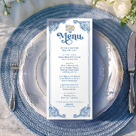 Menú Vibrante Chinoiserie antigua marco boda cena