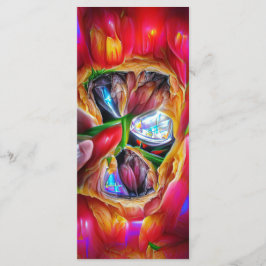 Menú Vibrante Resumen Marcador de Reflexiones Tulipanas