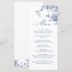 Menú Victoriano Dusty Blue French Garden Boda Floral