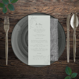 Menú Vines minimalistas dibujados a mano Sage Green Gra