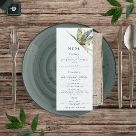 Menú Vinos románticos Jardín mínimo Azul verde