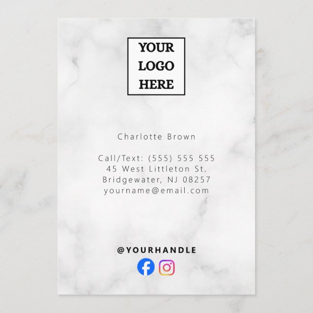 Menú Vintage Beauty Salon Price List (Reverso)