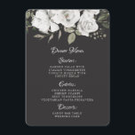 Menú Vintage Cherish White Floral & Rosa Gold Dinner<br><div class="desc">Rosas y Flores Vintage de Flores Blancas y Oro Rosa. Un estilo clásico vintage y elegante, con muchas hojas y follaje gris, marfil blanco, oro Rosa, rosa sucio, verde pálido y gris. Con elementos florales pintados a mano, fuentes clásicas vintage de guiones y elegante Relieve metalizado Rosa de Purpurina dorado...</div>