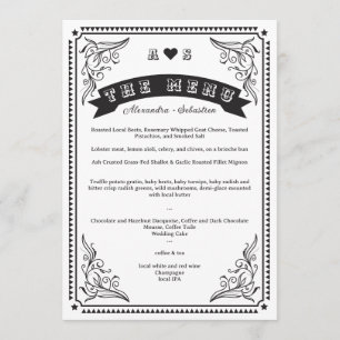 Menú Vintage Country Western Rustic Simple Moda Boda