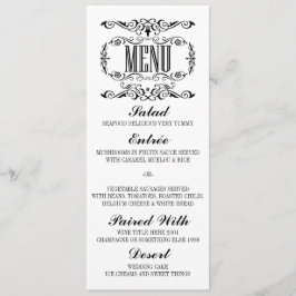 Menú Vintage elegante carta de bodas