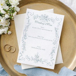 Menú Vintage French Blue Wedding Frame