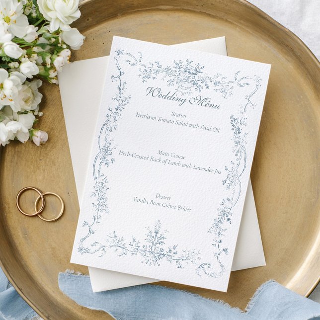 Menú Vintage French Blue Wedding Frame (Subido por el creador)