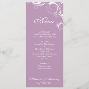 Menú Violeta De Swirl Filigree