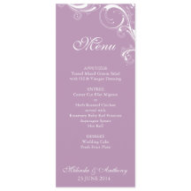 Menú Violeta De Swirl Filigree
