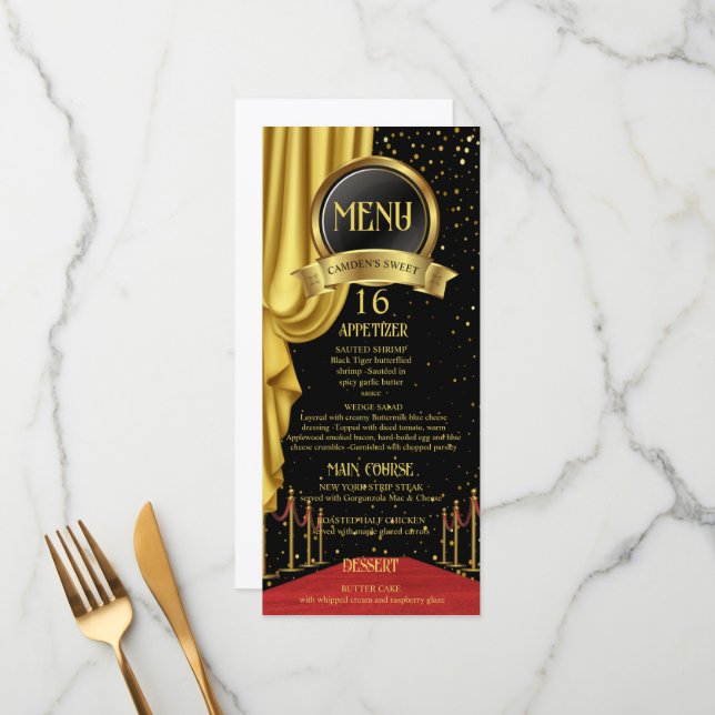 Menú VIP, cumpleaños de la alfombra roja, cumpleaños de (Anverso/Reverso In Situ)