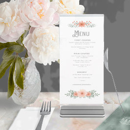 Menú Watercolor Bouquet Wedding Blush ID654