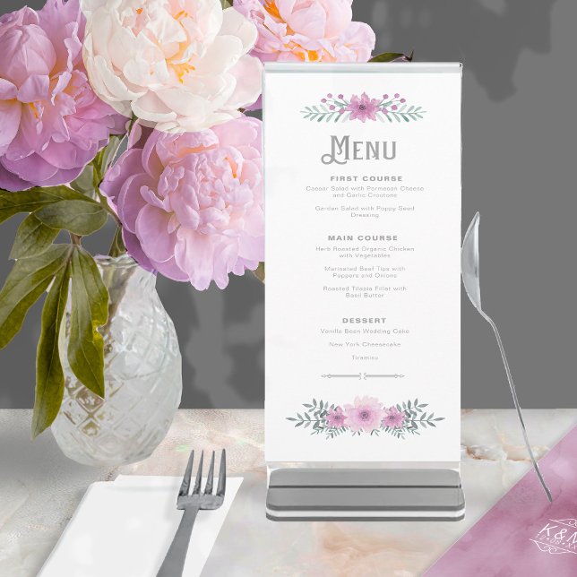 Menú Watercolor Bouquet Wedding Lilac ID654 (Subido por el creador)