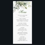 Menú Watercolor Eucalyptus Greenery Boda Cena<br><div class="desc">Para una mayor personalización,  haga clic en el enlace "personalizar adicional" y utilice nuestra herramienta de diseño para modificar esta plantilla.</div>